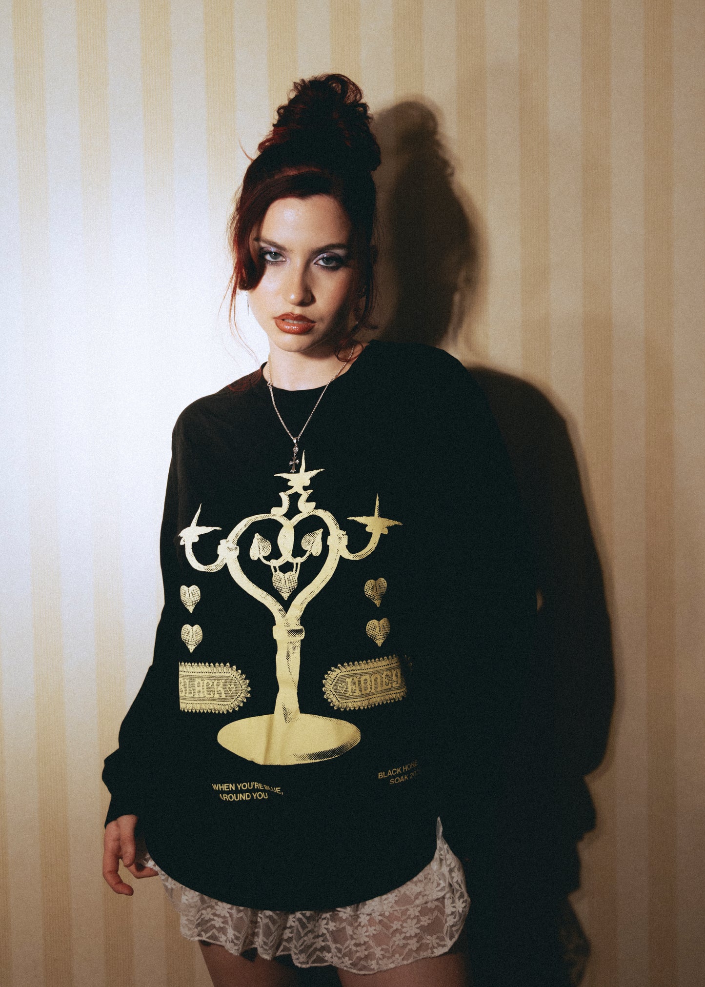 Black Doily Long Sleeve Tee