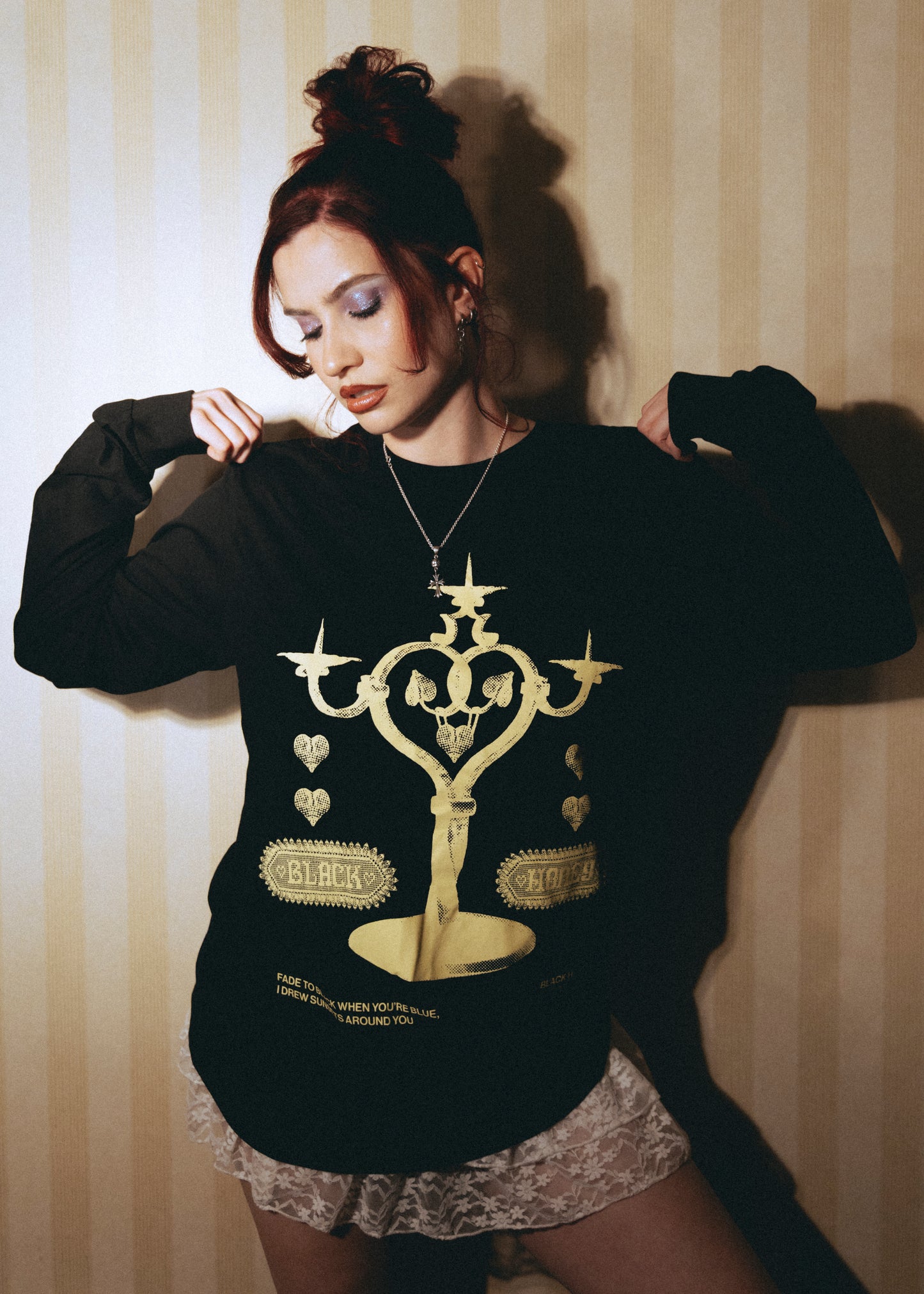 Black Doily Long Sleeve Tee