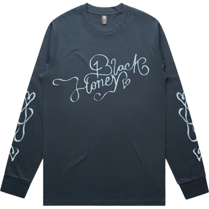 Navy Ribbon Long Sleeve Tee
